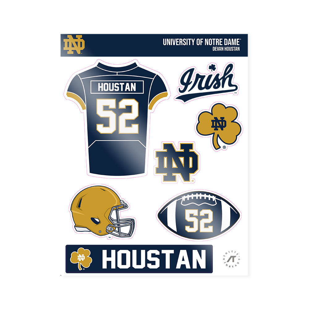 Notre Dame - NCAA Football : Devan Houstan - Sticker Sheet-0