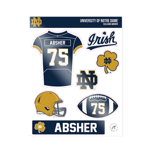 Notre Dame - NCAA Football : Sullivan Absher - Sticker Sheet-0