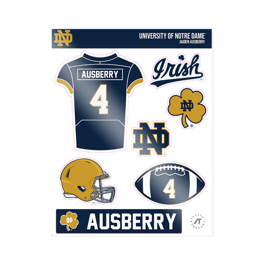 Notre Dame - NCAA Football : Jaiden Ausberry - Sticker Sheet-0