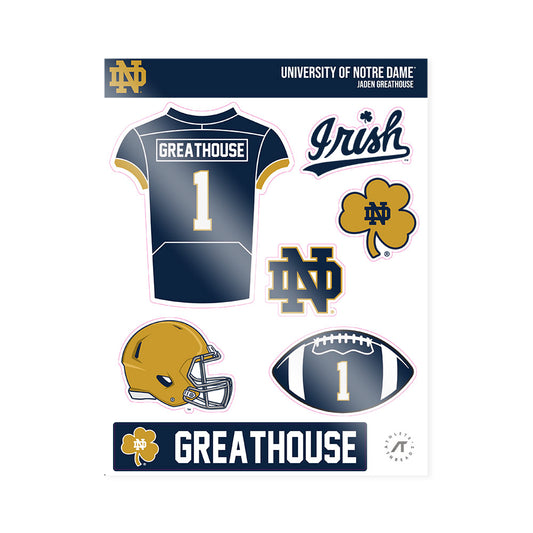 Notre Dame - NCAA Football : Jaden Greathouse - Sticker Sheet-0