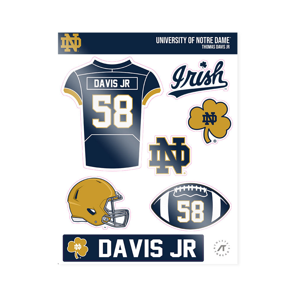 Notre Dame - NCAA Football : Thomas Davis Jr - Sticker Sheet-0