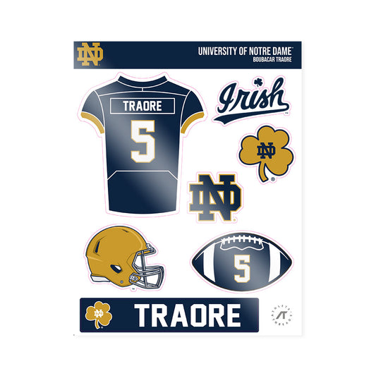 Notre Dame - NCAA Football : Boubacar Traore - Sticker Sheet-0