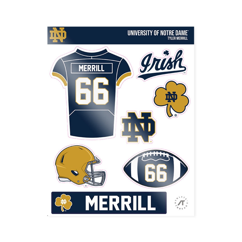Notre Dame - NCAA Football : Tyler Merrill - Sticker Sheet-0