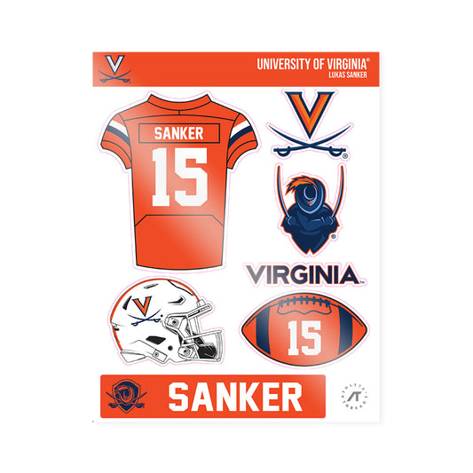 Virginia - NCAA Football : Lukas Sanker - Sticker Sheet-0