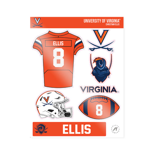 Virginia - NCAA Football : Christian Ellis - Sticker Sheet-0