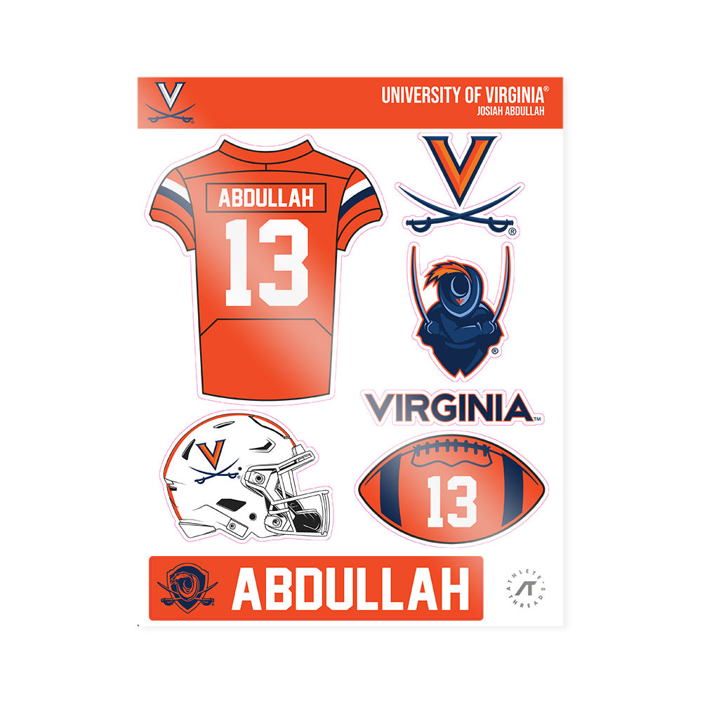 Virginia - NCAA Football : Josiah Abdullah - Sticker Sheet-0