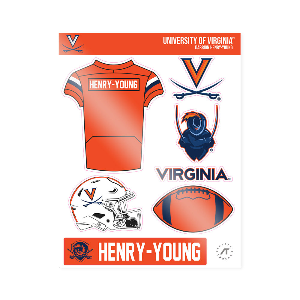Virginia - NCAA Football : Darrion Henry-Young - Sticker Sheet-0