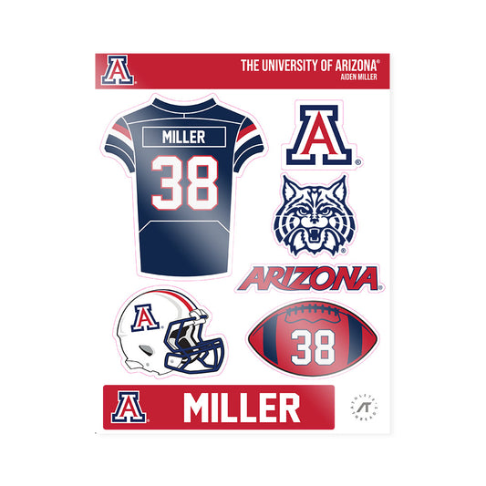 Arizona - NCAA Football : Aiden Miller - Sticker Sheet-0