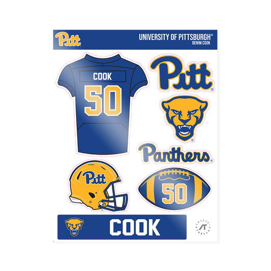 Pittsburgh - NCAA Football : Denim Cook - Sticker Sheet-0