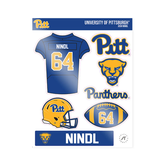 Pittsburgh - NCAA Football : Josh Nindl - Sticker Sheet-0