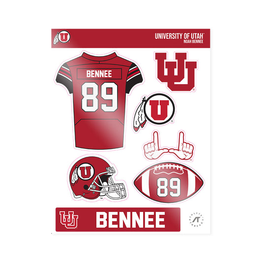 Utah - NCAA Football : Noah Bennee - Sticker Sheet-0