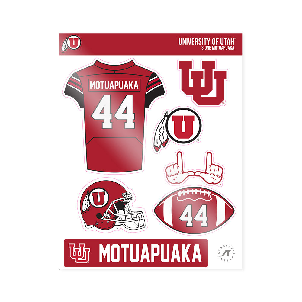 Utah - NCAA Football : Sione Motuapuaka - Sticker Sheet-0
