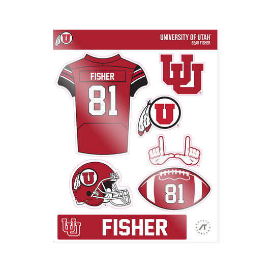 Utah - NCAA Football : Bear Fisher - Sticker Sheet-0