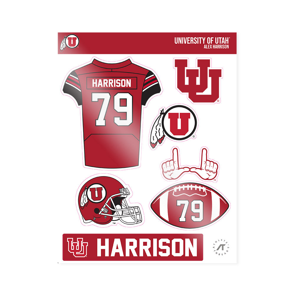 Utah - NCAA Football : Alex Harrison - Sticker Sheet-0