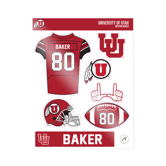 Utah - NCAA Football : Bryson Baker - Sticker Sheet-0