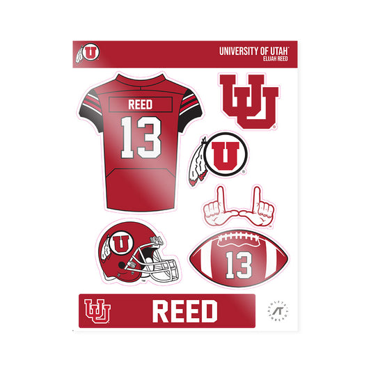Utah - NCAA Football : Elijah Reed - Sticker Sheet-0