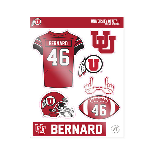 Utah - NCAA Football : Mauka Bernard - Sticker Sheet-0