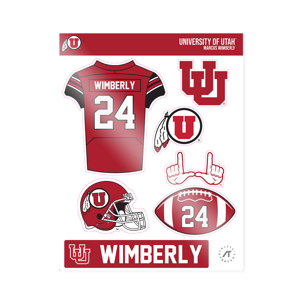 Utah - NCAA Football : Marcus Wimberly - Sticker Sheet-0