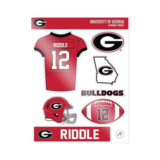 Georgia - NCAA Football : Ja Marley Riddle - Sticker Sheet-0