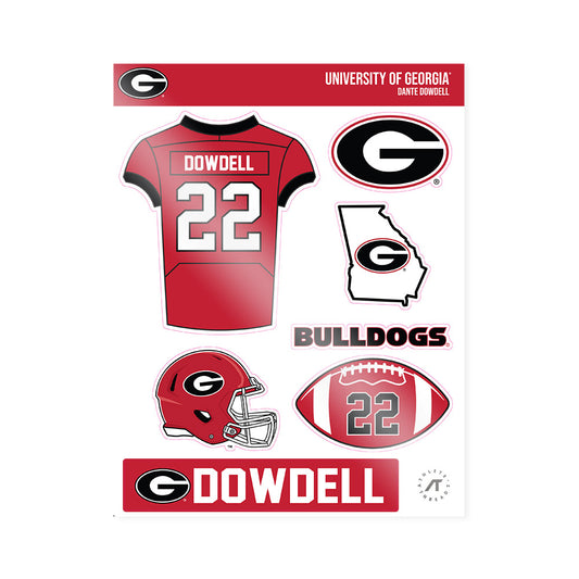 Georgia - NCAA Football : Dante Dowdell - Sticker Sheet-0