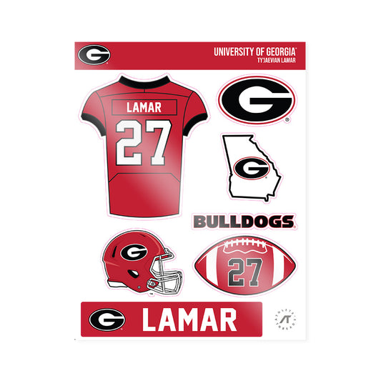 Georgia - NCAA Football : Ty'Jaevian Lamar - Sticker Sheet-0