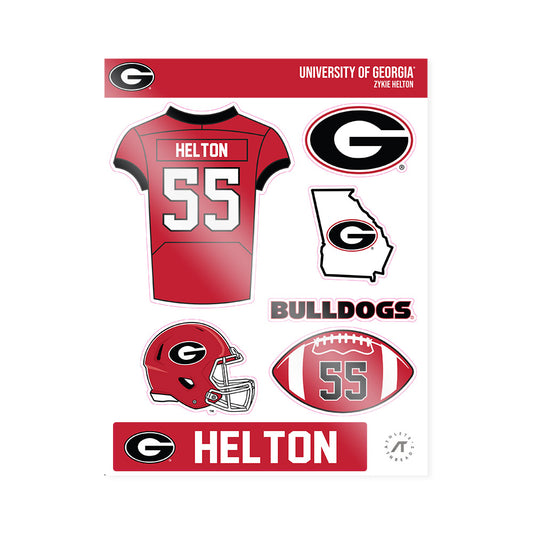 Georgia - NCAA Football : Zykie Helton - Sticker Sheet-0
