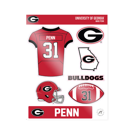 Georgia - NCAA Football : Wade Penn - Sticker Sheet-0