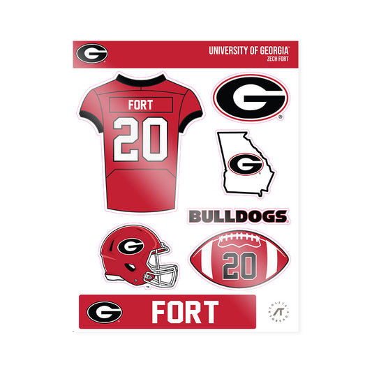 Georgia - NCAA Football : Zech Fort - Sticker Sheet-0
