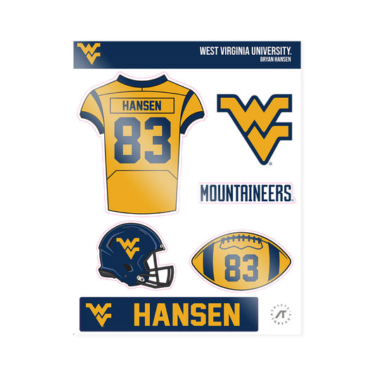 West Virginia - NCAA Football : Bryan Hansen - Sticker Sheet-0