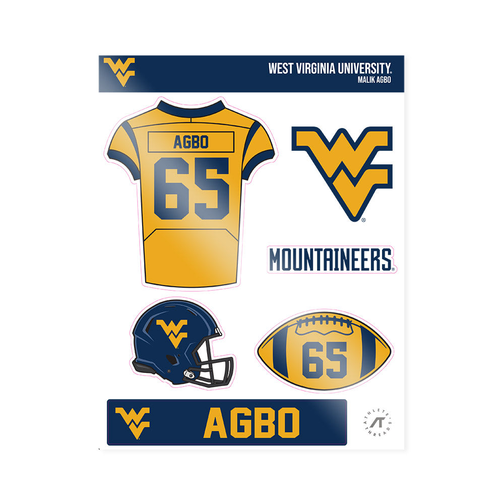 West Virginia - NCAA Football : Malik Agbo - Sticker Sheet-0