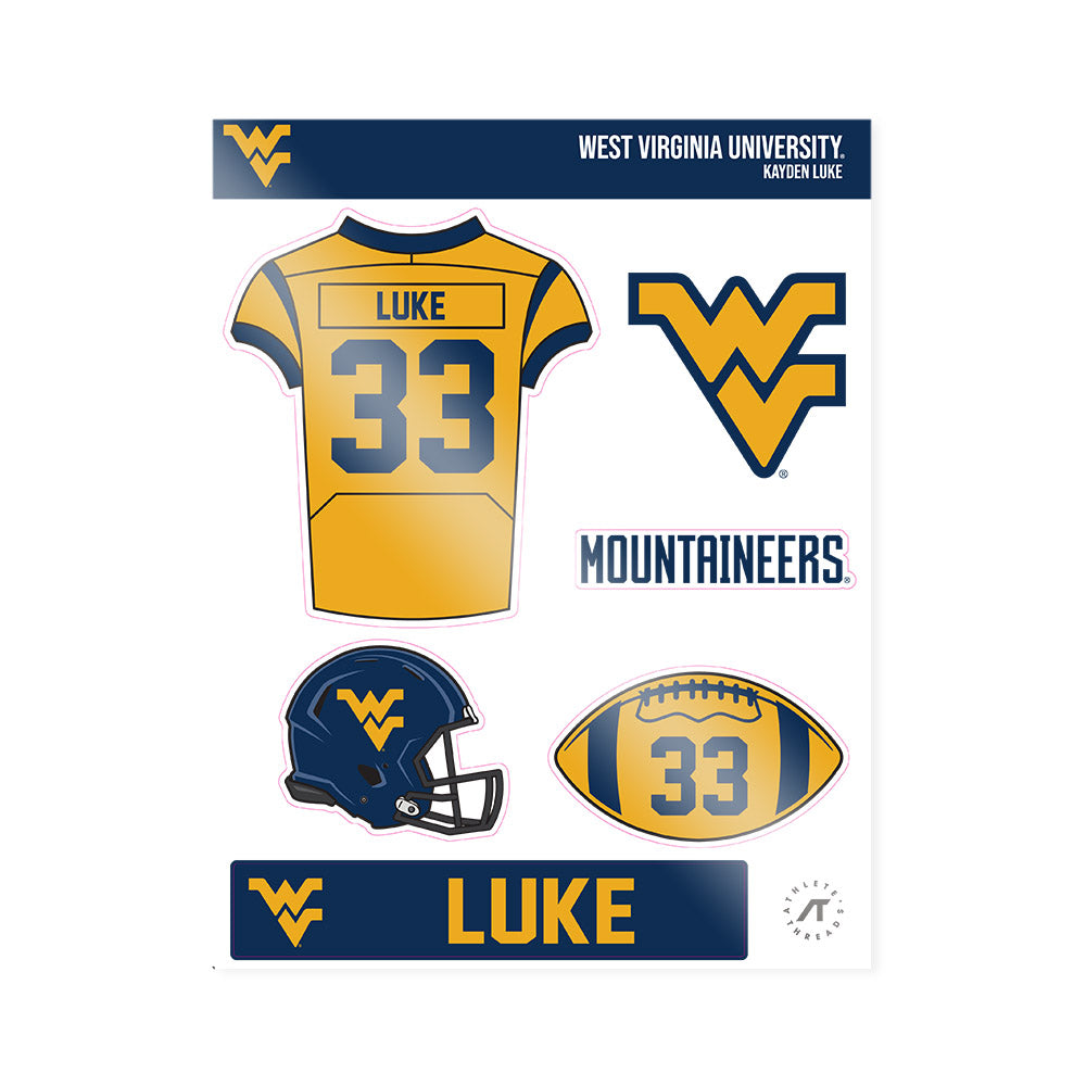 West Virginia - NCAA Football : Kayden Luke - Sticker Sheet-0