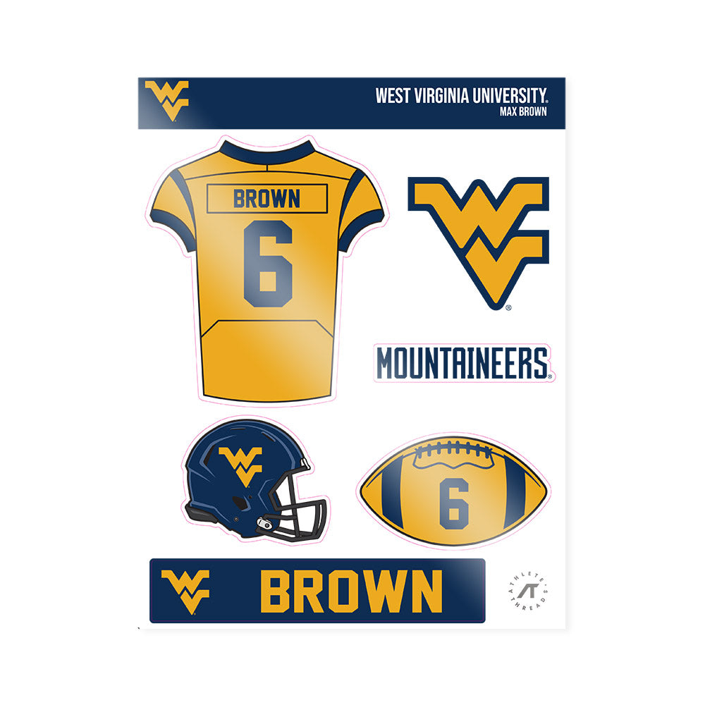 West Virginia - NCAA Football : Max Brown - Sticker Sheet-0