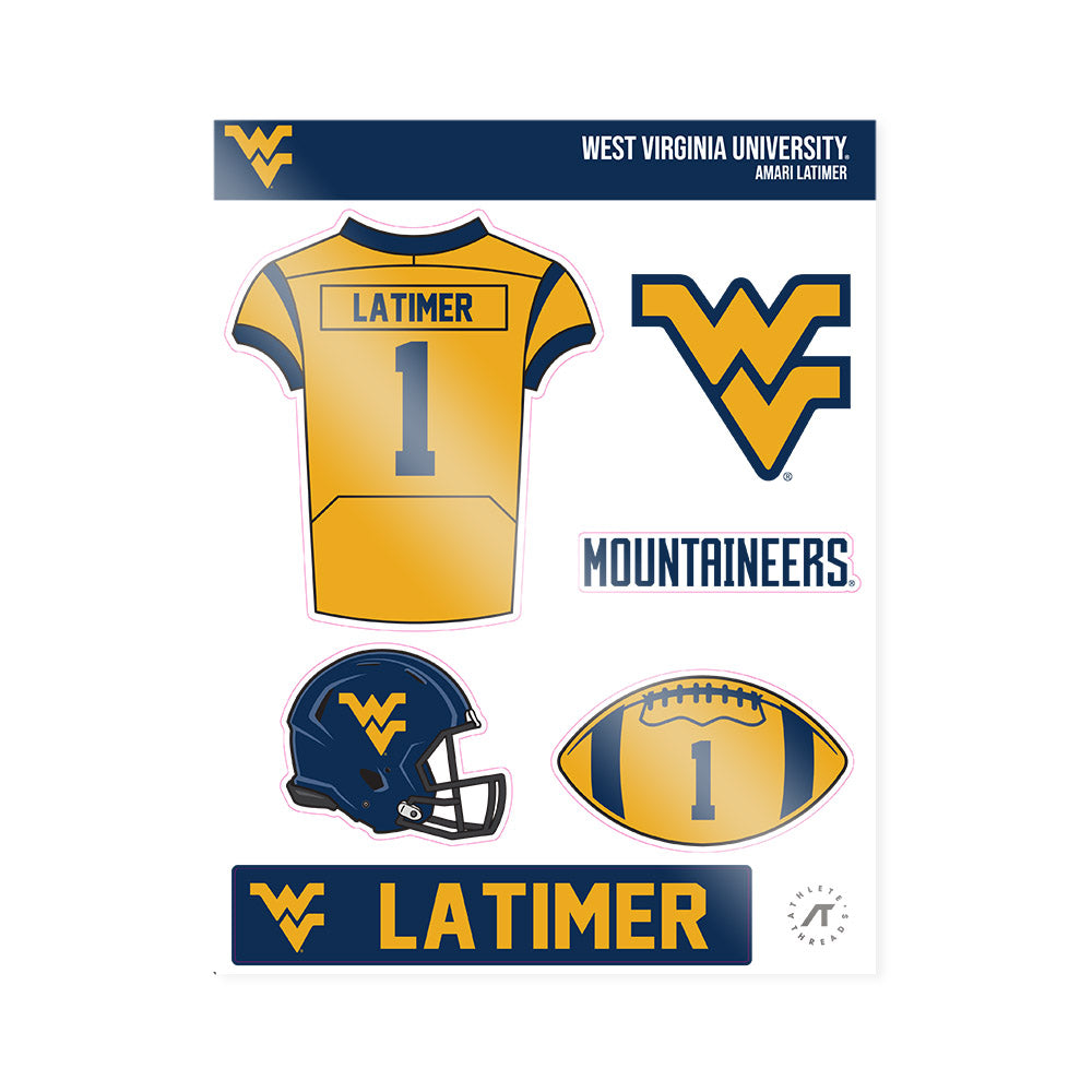 West Virginia - NCAA Football : Amari Latimer - Sticker Sheet-0
