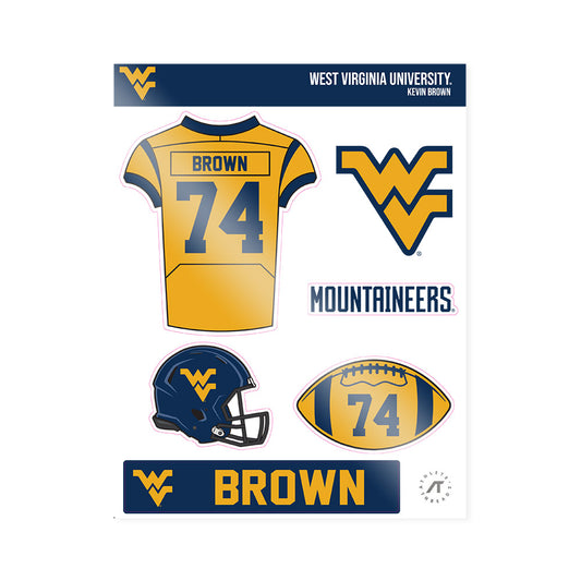 West Virginia - NCAA Football : Kevin Brown - Sticker Sheet-0