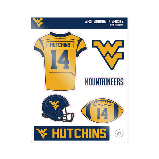 West Virginia - NCAA Football : Keon Hutchins - Sticker Sheet-0