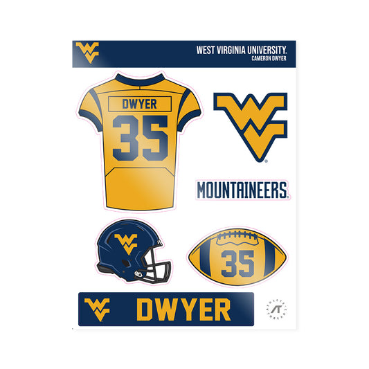 West Virginia - NCAA Football : Cameron Dwyer - Sticker Sheet-0