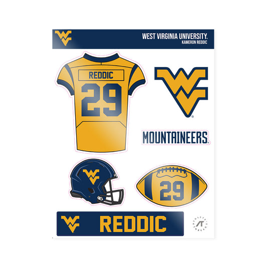West Virginia - NCAA Football : Kameron Reddic - Sticker Sheet-0