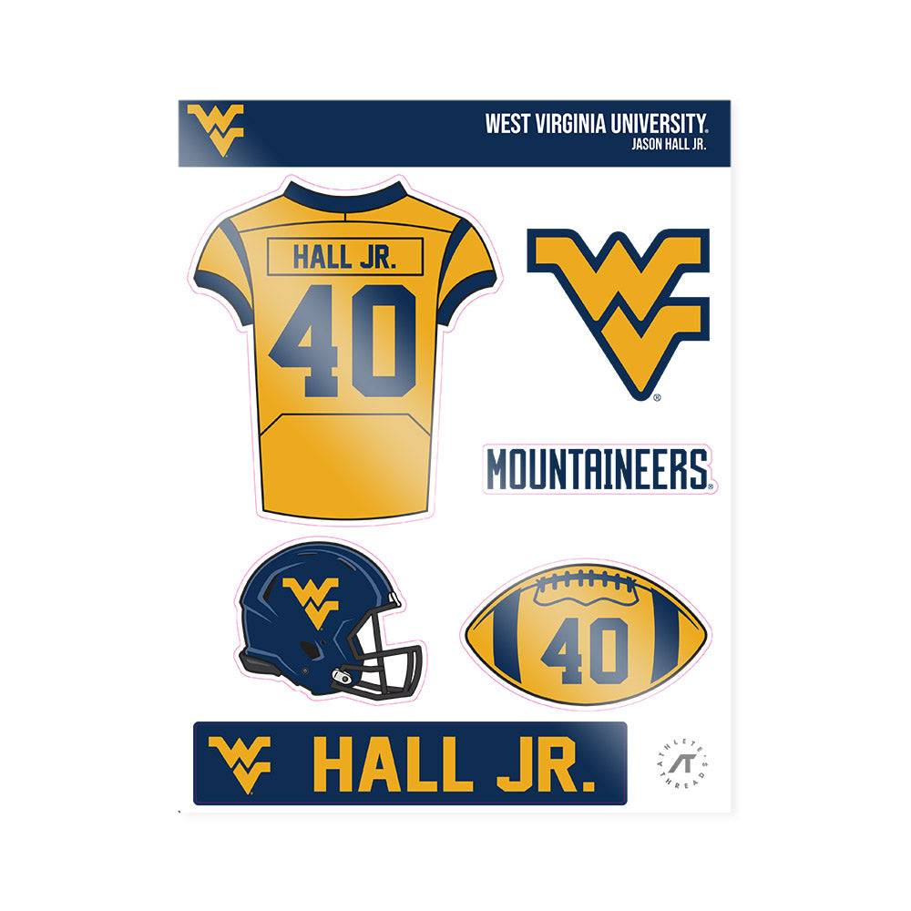 West Virginia - NCAA Football : Jason Hall Jr. - Sticker Sheet-0