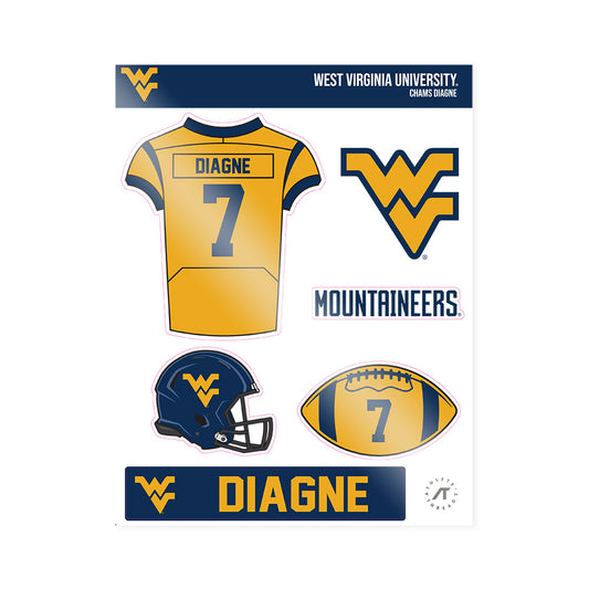 West Virginia - NCAA Football : Chams Diagne - Sticker Sheet-0