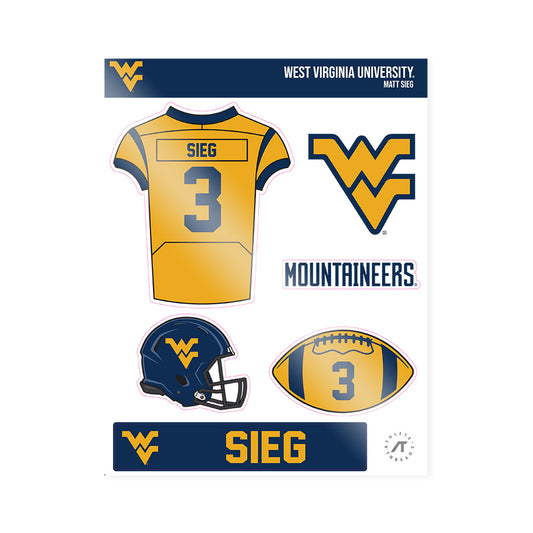 West Virginia - NCAA Football : Matt Sieg - Sticker Sheet-0