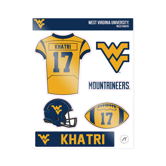 West Virginia - NCAA Football : Miles Khatri - Sticker Sheet-0