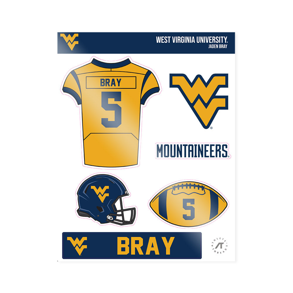 West Virginia - NCAA Football : Jaden Bray - Sticker Sheet-0