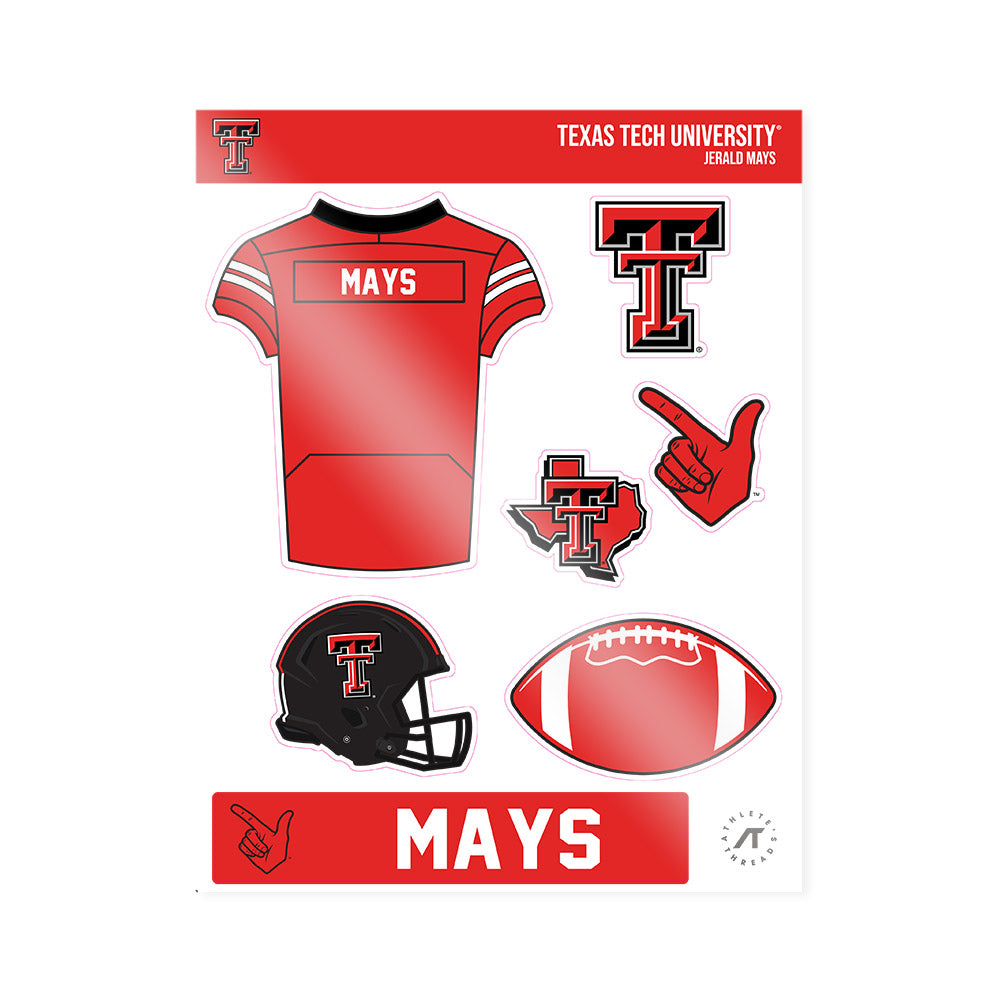 Texas Tech - NCAA Football : Jerald Mays - Sticker Sheet-0