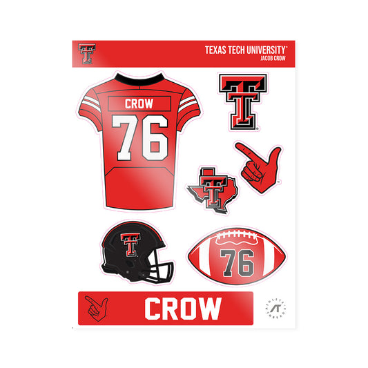 Texas Tech - NCAA Football : Jacob Crow - Sticker Sheet-0