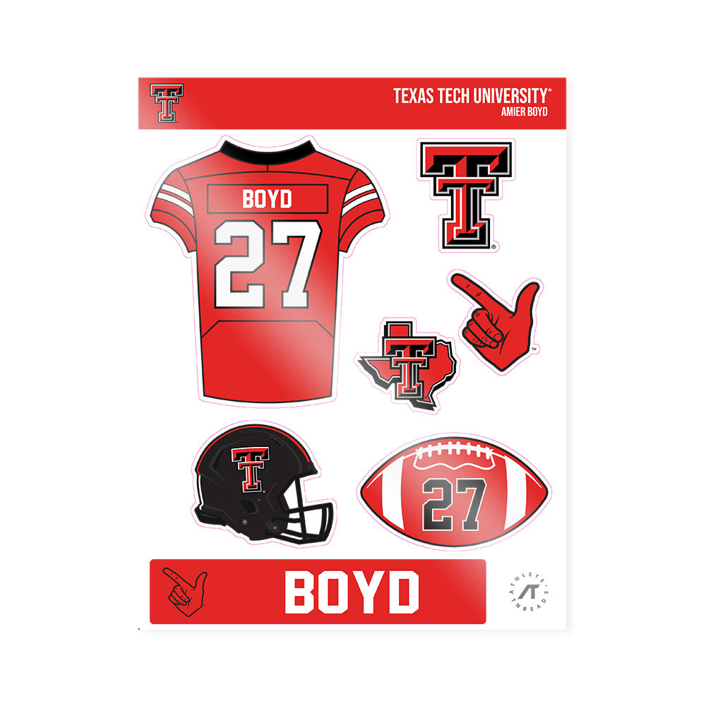 Texas Tech - NCAA Football : Amier Boyd - Sticker Sheet-0