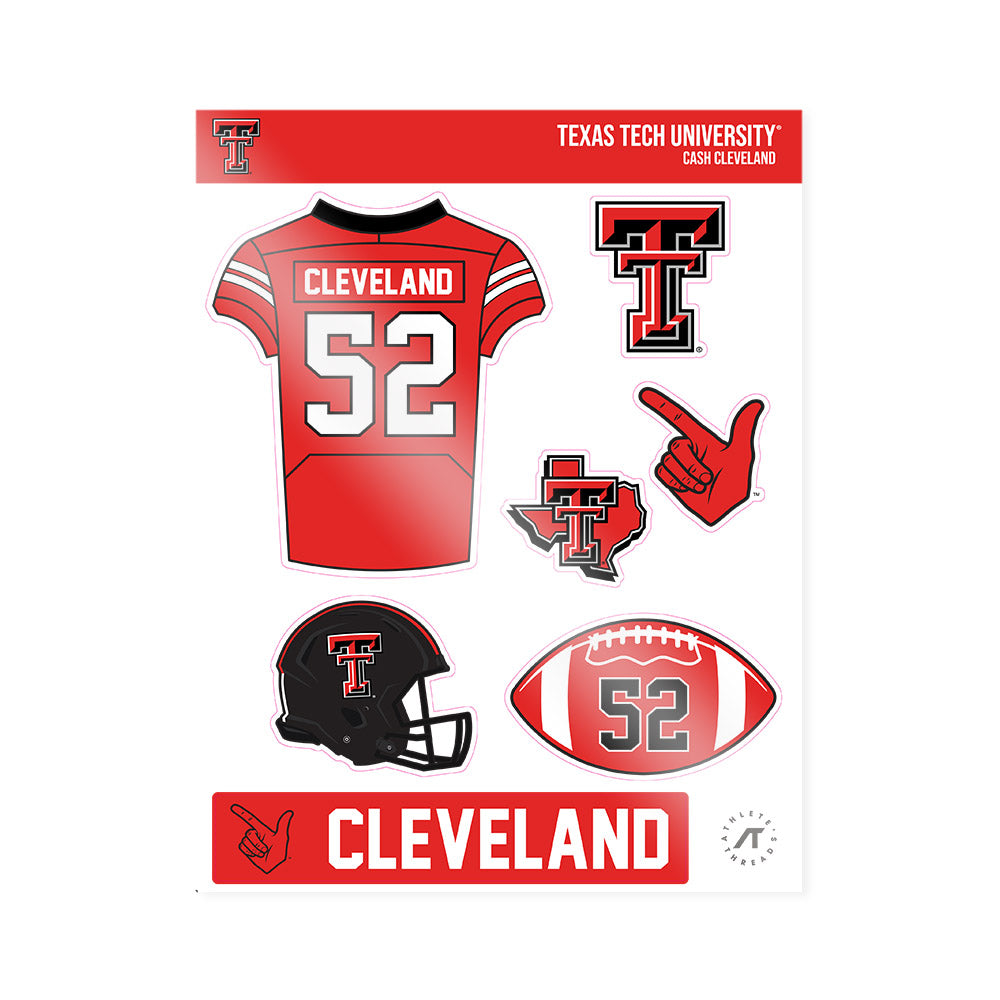 Texas Tech - NCAA Football : Cash Cleveland - Sticker Sheet-0