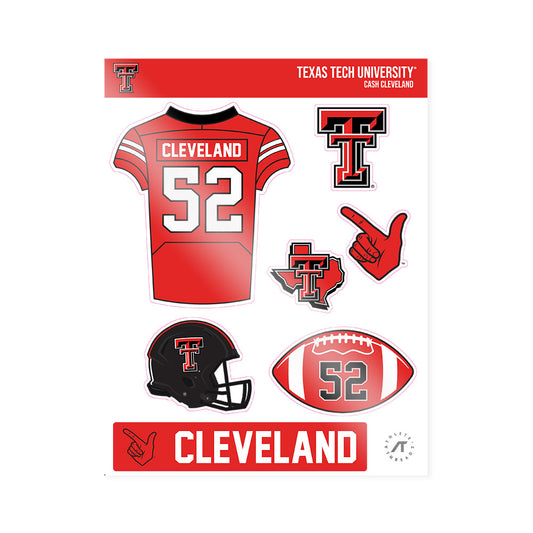 Texas Tech - NCAA Football : Cash Cleveland - Sticker Sheet-0