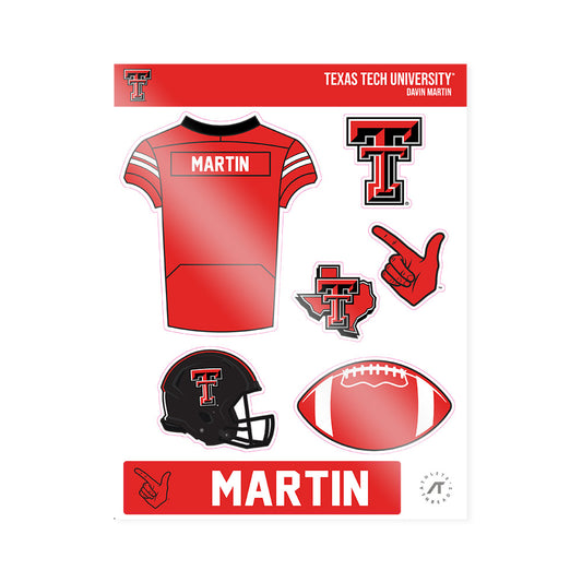 Texas Tech - NCAA Football : Davin Martin - Sticker Sheet-0