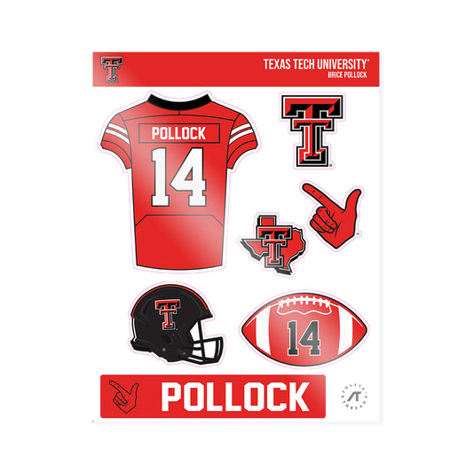 Texas Tech - NCAA Football : Brice Pollock - Sticker Sheet-0