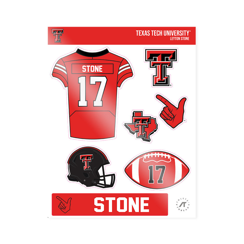 Texas Tech - NCAA Football : Leyton Stone - Sticker Sheet-0
